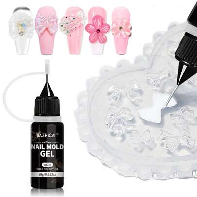 10G/3D Gel - Nail Art Modeling Gel, Suitable For Nail Design Autumn And Winter DIY Nail Art For Molding 3D Nail Art For Nail Home DIY