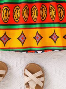 Đầm tay ngắn phong cách Bohemian cho bé gái, Quần áo trẻ em mùa hè - Nhiều màu - Xem 6