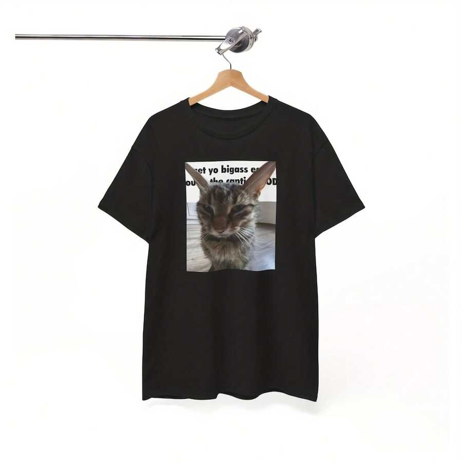 Cat Funny Meme Shirt, Cat Shirt, Meme Shirt - Black - View 1