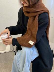 Women Knitted Scarf, Soft & Cozy Knitted Thick Warm Scarf, Suitable For Winter, For Students