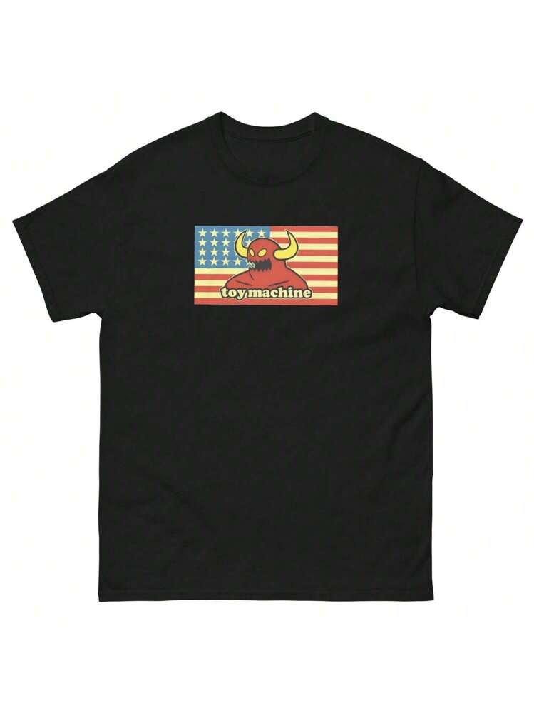 Toy Machine Skateboards American Flag Retro Skateboarding T Shirt