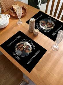 1 Personalized Picture Custom Placemat Text Custom Heat Resistant Kitchen Mat Placemat Family Dining Restaurant Party Decoration