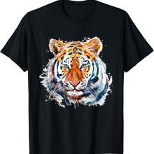Vintage Tiger, Tiger T Shirt, Tiger Lovers, Tiger For Kids T-Shirt - Black - View 1