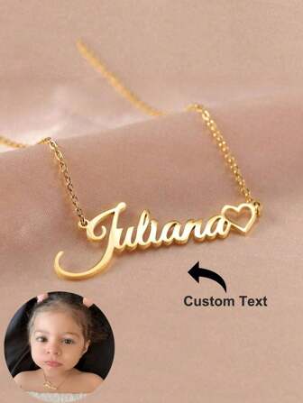 1PC Personalized Children Boys And Girls Simple Hollow Love Name Stainless Steel Necklace ,Customized For Delicate Gift For Kids, Baby Shower,Back To School Winter Gift Ideas Boy Girl Valentine's Da,Mother's Day Gift,Multi-Functional,Ornamental,Letter,Engraved,Stylish,Baby Fashion,Colorful,Casual,Cute,Kawaii,Adorable,Unique,Customized,Baby Gifts,Cutebaby,Ideal Gifts For Him,Ideal Gifts For Her,Family,Friends,Daughter,Son,Her,For Children's Day,Kids,Urban Gala,Back To School Fashion