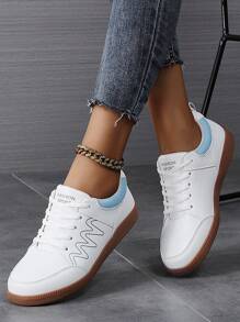 Zapatillas deportivas de mujer informales y planas, zapatos deportivos para uso exterior con suela blanda y versátiles de moda