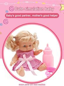 Muñeca realista miniatura de 22cm para niños, muñeca de juego informal con chupete, botella y accesorios de cesta de mano, muñeca de niña realista con ropa desmontable y cabeza giratoria 360°, regalo de cumpleaños/festividad para niñas (cada muñeca viene con 1 botella + 1 chupete, las muñecas con accesorios de cesta de mano no incluyen chupete, solo botella)