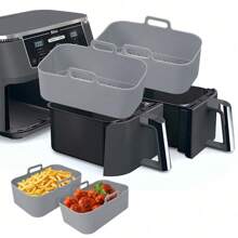 1pc Air Fryer Silicone Liner, Reusable Nonstick Air Fryer Basket Accessory, Replacement Baking Tray, Rectangular Air Fryer Baking Pan Air Fryer Replacement Basket, Easy-To-Clean Baking Tray - Multicolor - View 1