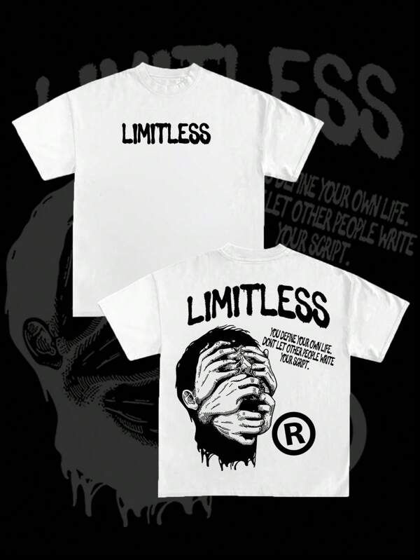 1 pieza Camiseta de manga corta con hombros caídos y corte holgado para hombres, estilo casual urbano, ajuste exagerado, estampado gráfico oscuro, patrón de arte de líneas de boceto, Y2K, regalo de vacaciones, para pareja unisex