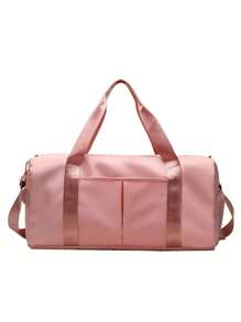 Bolso Mochila Maleta de Viaje Gym Grande Compartimento Zapatos co Aza - Rosa Pálido - Ver 3