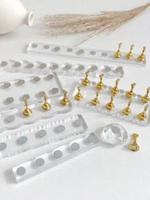 Manicure Decorations Including 3D Crystal Diamond Bases, Acrylic Rectangular & Wavy Bases And 11pcs Golden Nail Tips, Resin Crystal Beads, Rhinestones, Vintage/K-Style Laser Flower Decals For DIY, Home, Outdoors, Perfect For Women, Moms, Sisters, Wives, Girlfriends, Wedding, Nail Salon, Valentine's Day