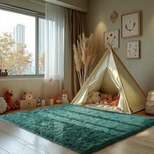 Zentavio Area Rugs For Living Room Grey Rugs For Bedroom 4x6 Carpet Fluffy Fuzzy Soft Shag Aesthetic Plush High Pile Gray Throw Rug For Nursery Kids Room Dorm - Green - View 7