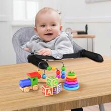 Cecaylie Essstuhl Baby Hochstuhl Tischsitz Faltbar Babysitz Sitzerhöhung mit Rutsch-Klemmen und Sicherheitsgurt, Kinderhochstuhl Esstisch Stühle Tragbarer Fütterungstisch Kinder Stuhl, Grau - Grau - Übersicht 6