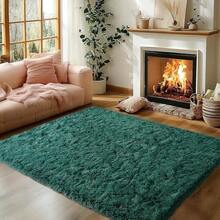 Zentavio Area Rugs For Living Room Grey Rugs For Bedroom 4x6 Carpet Fluffy Fuzzy Soft Shag Aesthetic Plush High Pile Gray Throw Rug For Nursery Kids Room Dorm - Green - View 8