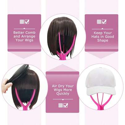 2PCS Collapsible Wig Stand For Women, Portable Wig Holder For Styling And Travel, 13.8 Inch Wig Display Head For Multiple Wigs