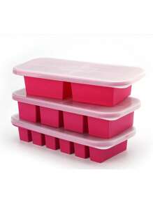 Large Silicone Ice Cube Tray With Lid, Freezer Mold, Food Storage Box, Refrigerator Container, Summer Ice Trays /Bins, Suitable For Cup, Summer Ice Bin & Tray, Kitchen Accessories,Ice Cream Storage Solutions