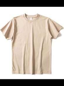 *"Classic" Plain Short Sleeve T-Shirt 100% Cotton Basic S-G3 - 米色 - 查看 2