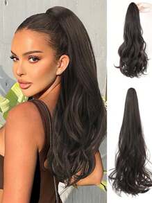 Pear Small Claw Clip Ponytail Extensions, 18 Inch Small Curly Wave Clip Ponytail Extensions, Women's Layered Synthetic Hair Accessories