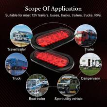 2 Piece Set Red Brake Light Stop Turn Side Utility Tail Light Waterproof Hitch Light