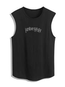 Tank Top Men's Regular Design Print Sporty Sleeveless T-Shirt, Summer - Multicolor - View 2