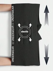 Set de 3 boxer briefs elásticos con estampado de letras para hombre