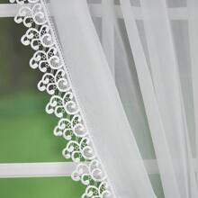 1-częściowa biała tiulowa zasłona z półprzezroczystymi złożonymi krawędziami dla prywatności i zrównoważonego światła, pionowa tiulowa zasłona, szer. 59 cali x dł. 98 cali, odpowiednia do salonu i sypialni - 150*250 - Zobacz 3