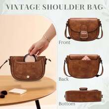 VASCHY Crossbody Bag For Women, Fashion Black Cross Body Bag Small PU Leather Shoulder Bag Ladies Phone Purse Handbag With Adjustable Shoulder Strap,Black - Brown - View 6