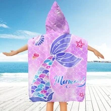 Toallas con capucha para la playa - Toalla de baño para niños pequeños, toalla de playa tipo poncho para niñas, de secado rápido, suave y ligero, con diseños de sirenas, pandas, flores, unicornios, flamencos, flores, palmeras y arcoíris, ideal para bodas de verano, decoración del baño y vuelta al colegio