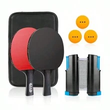 berrybasicz Ready To Play All Rounder Set | Professional Double Racket+Competitive Mesh Frame+3-Star Ball Travel Bag Instantly Transforms Into The Arena! Professional Equipment Storage Bag Can Be Set Up In 3 Minutes To Create A Friendly Competition Area And A Mobile Ping-Pong Social Arena