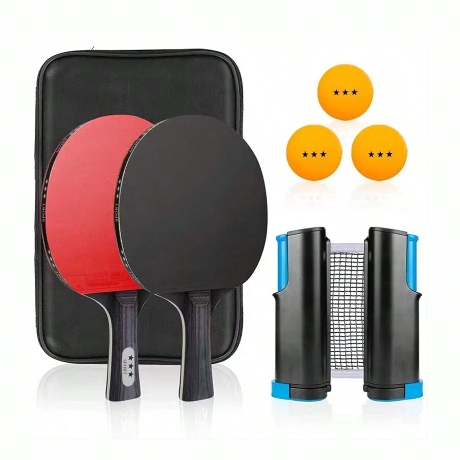 berrybasicz Ready To Play All Rounder Set | Professional Double Racket+Competitive Mesh Frame+3-Star Ball Travel Bag Instantly Transforms Into The Arena! Professional Equipment Storage Bag Can Be Set Up In 3 Minutes To Create A Friendly Competition Area And A Mobile Ping-Pong Social Arena