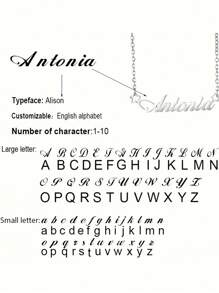 1PC Personalized Children Boys And Girls Simple DIY Name Stainless Steel Necklace, Fashionable Personalized Simple Cursive Alphabet Font Stainless Steel Five-Pointed Star Choker Necklace, Birthday Jewelry Family Holiday Gift For Mother On Mother Day Silver,Customized For Delicate Gift For Kids, Baby Shower,Back To School Winter Gift Ideas Boy Girl Valentine's Da(Complimentary Beautifully Packaged Gift Box)
