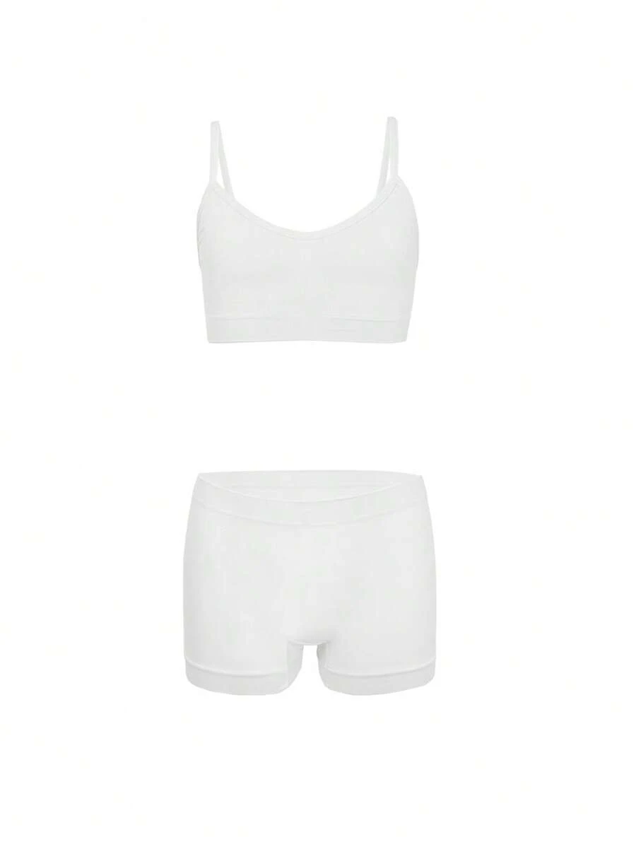 Laphilo Conjunto de ropa interior para mujer y niña, para danza, deportes, vida cotidiana, con sujetador y pantalones cortos cod.8400/3005 set