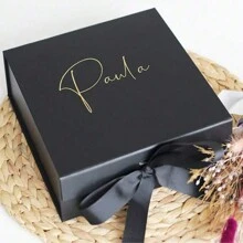 Personalized Gift Box With Lids Magnetic Custom Christmas Gift Box With Lid And Ribbon For Presents, Thank You Groom Gift Box, Wedding Gift Box, Bridesmaid Gift Box, Self Care Gift Box, For Christmas, Mother's Day, Birthdays, Bridal Gifts, Weddings Wraps Gifts, Ornamental, Reusable, Multi-Functional, Seal, Stylish, Exquisite, High-Quality, Cute, Adorable,Chic Design - Multicolor - View 7