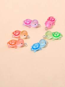 10pcs Mini Resin Glow-In-The-Dark Sea Turtle Pendant, Cute Cartoon Animal Charms In Random Colors For DIY Bracelet, Anklet, Necklace, Keychain, Bag Accessories, Halloween, Teacher Gifts, Custom Name Necklaces, Earrings, Chain Jewelry For Ladies