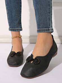 Women's Flat Shoes > Women's Flat Shoes, New Chinese Style Mary Jane Flat Versatile Embroidered Strap Shallow Retro National Style Shoes - Black - View 3