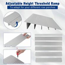 Threshold Ramps For Doorways, Door Threshold Ramp 1"/2"/3"/4"/5" Rise, Aluminum Entry Threshold Ramp For Doorways, Weight Capacity 700 LB - 1 Inch - View 4