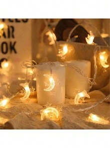 1Pc Warm Color LED Waterproof Star Light String, Full Sky Star String Light Battery Powered -1.5m 10LED/2m 20LED/3m 20LED, Suitable For Decorating Trees For Weddings, Camping, Birthday Parties, Home Terrace Decoration Lights, Best Gifts For Birthdays, Gardens And Balconies, DIY Walls