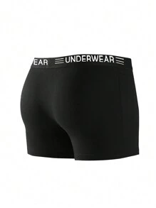 Set de 3 boxer briefs elásticos con estampado de letras para hombre