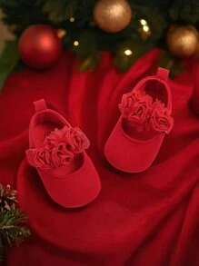 Noworoczne niemowlęce dziewczęce Mary Jane płaskie kokardki antypoślizgowe miękkie podeszwy księżniczka maluchy pierwsze spacery trampki ślubne buty