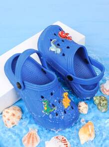 Fashionable Versatile Kids Fluorescent Dinosaur Accessory Clogs, Lightweight Suitable For Outdoor Wear - Royal Blue - View 7