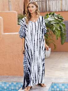 Kaftan Dresses For Women Beach Coverups, Plus Size Kaftans For Loungewear & Swimwear Modern Long Caftans - 彩色 - 查看 2
