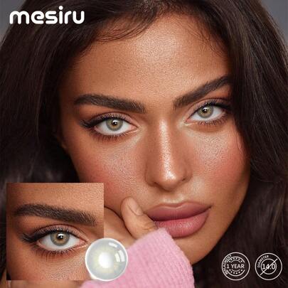 1 Paar grüne weiche farbige Kontaktlinsen Make-up 14,0 mm 1 Jahr Einweg 2 Stücke Augenkontaktlinsen Halloween Kostüm Cosplay