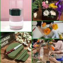 1/5/10pcs Dried Flower Mud Bouquet Flower Packaging Material Flower Absorbent Sponge Foam Flower Arrangement Moisturizing Base Flower Mud Block Gifts Birthday Graduation - Cylindrical Green - View 6