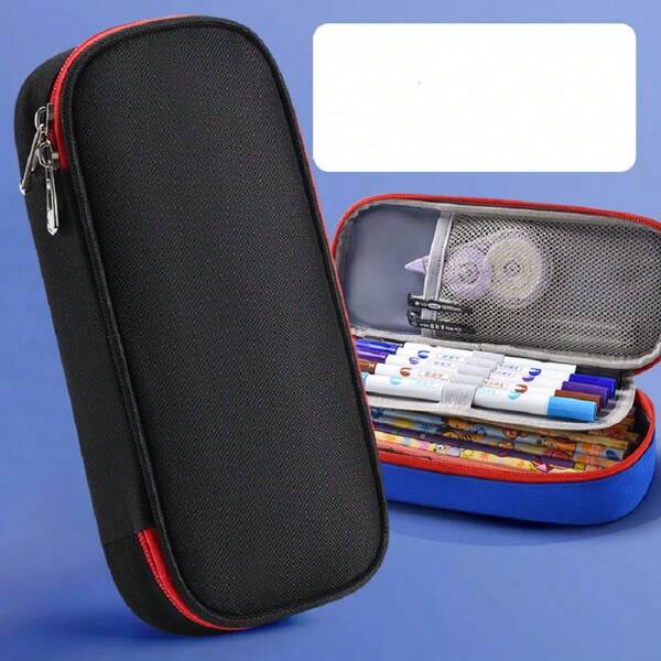 Estojo De Lápis De Tecido De Grande Capacidade Camada /Double Sided Pen Bag Pencil Case/Escolar
