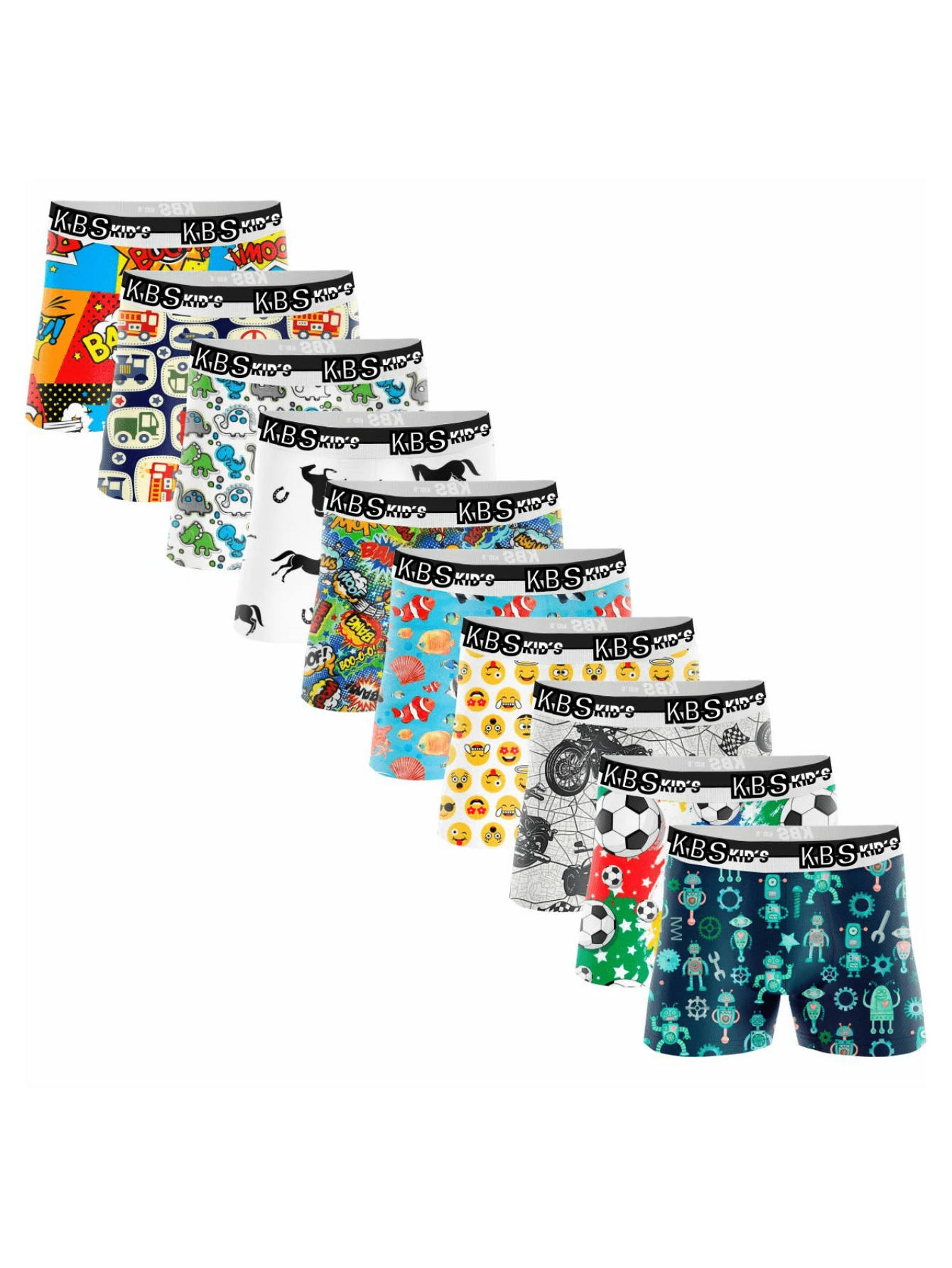 Kit 10 Children's Boxer Briefs For Boys - Nhiều màu - Xem 1