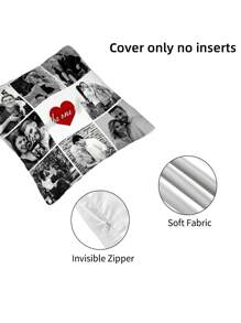 Customizable Double-Sided Printed Pillowcase DIY Pattern Sofa Cushion Cover Home Decor Personalized Gift - Black - View 8