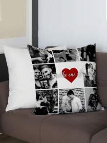 Customizable Double-Sided Printed Pillowcase DIY Pattern Sofa Cushion Cover Home Decor Personalized Gift - Black - View 4
