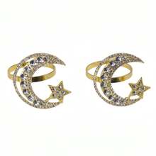 1PC/2pcs/4pcs New Star Moon Napkin Buckle Festival Napkin Ring Hotel Mouth Cloth Napkin Ring Festival Napkin Ring Party Birthday Used