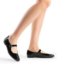 Women Elegant Square Toe Mary Jane Flats Ankle Strap Flats Comfortable Versatile Classic Essential Dress Shoes Festival Present - 蒙特內哥羅 - 查看 6