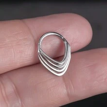 1 件不锈钢水滴环鼻环夹耳屏厚隔膜耳环耳洞女士身体首饰 16G 8 毫米
