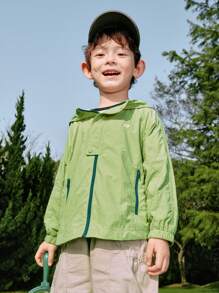 Balabala Chaqueta al aire libre ligera para niños y niñas, estilo casual de primavera - tinte verde - Ver 2